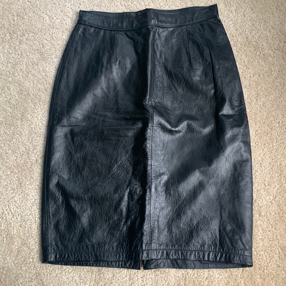 Vtg Leather Skirt